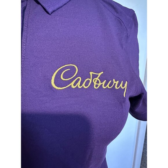 Cadbury Cutter & Buck Size M Polo Shirt NWT Women’s Slim Fit Purple Embroidered‎ - Picture 2 of 10